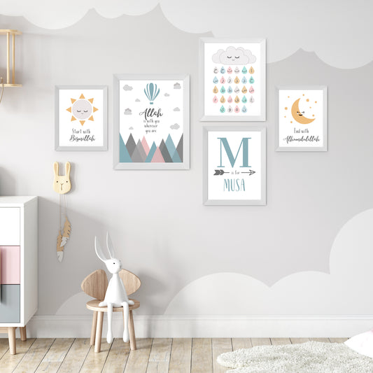 Custom Name Print - Pastel Blue