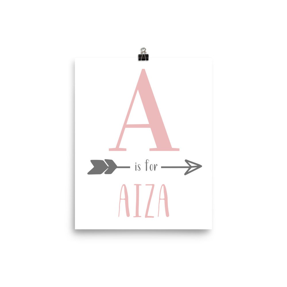 Custom Name Print - Grey & Brown