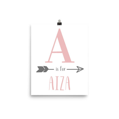 Custom Name Print - Grey & Brown