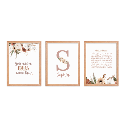 Custom Name Print - Floral Pink