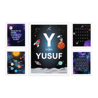 Little Astronauts Islamic Wall Art Collection - Blue