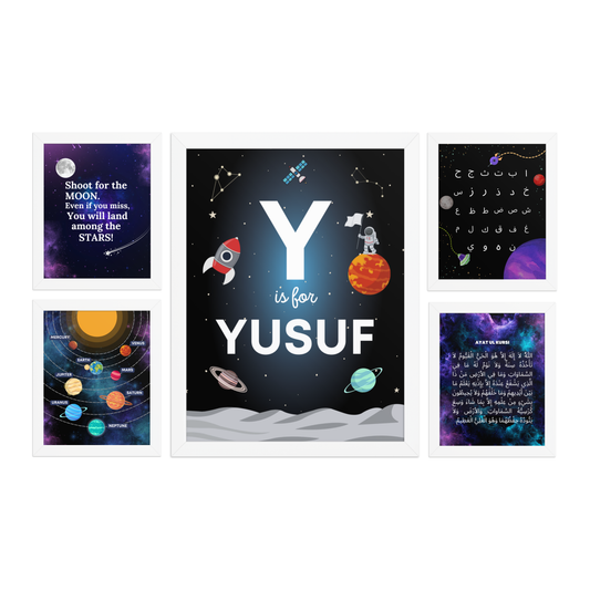 Little Astronauts Islamic Wall Art Collection - Blue