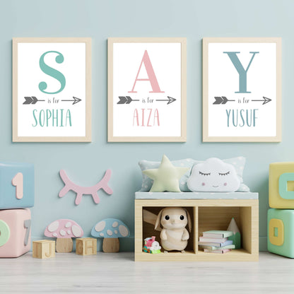 Custom Name Print - Pastel Pink