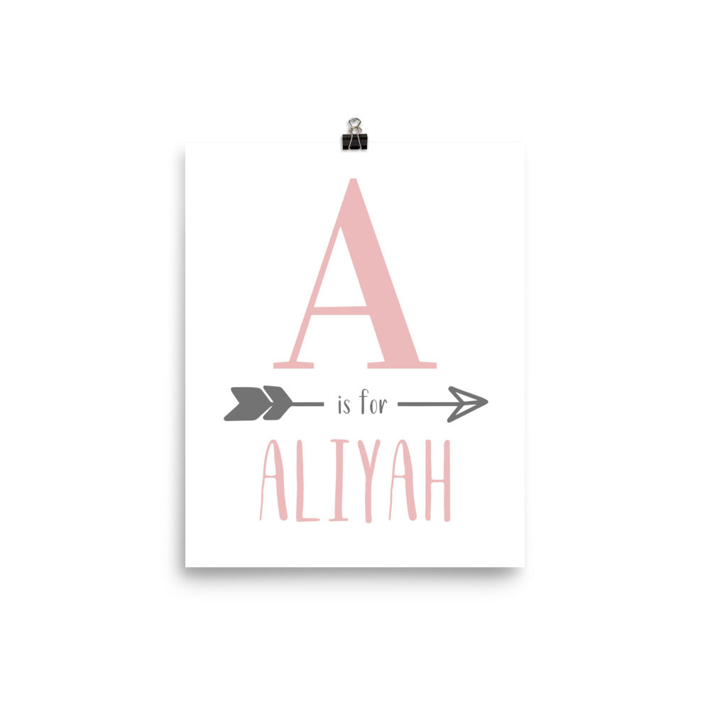 Custom Name Print - Pastel Pink