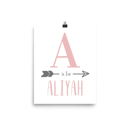 Custom Name Print - Pastel Pink