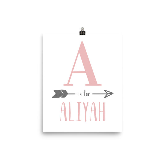 Custom Name Print - Pastel Pink
