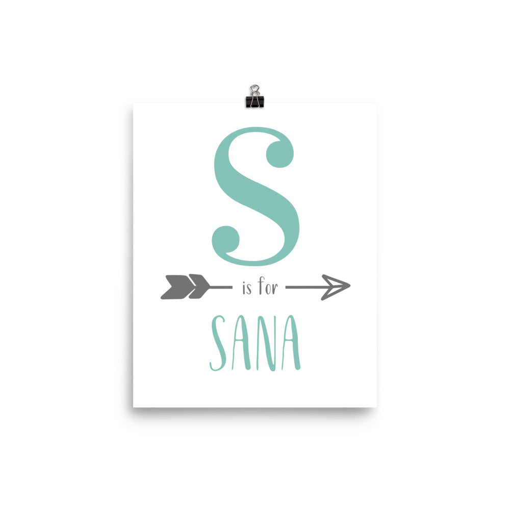 Custom Name Print - Green