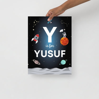 Custom Name Print - Space Theme - Light